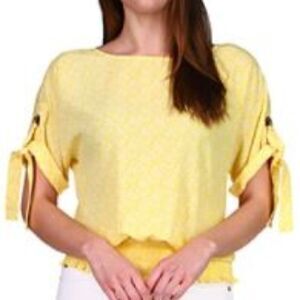 🔥Michael Kors🔥 Paisley-Print Grommet-Sleeve Top